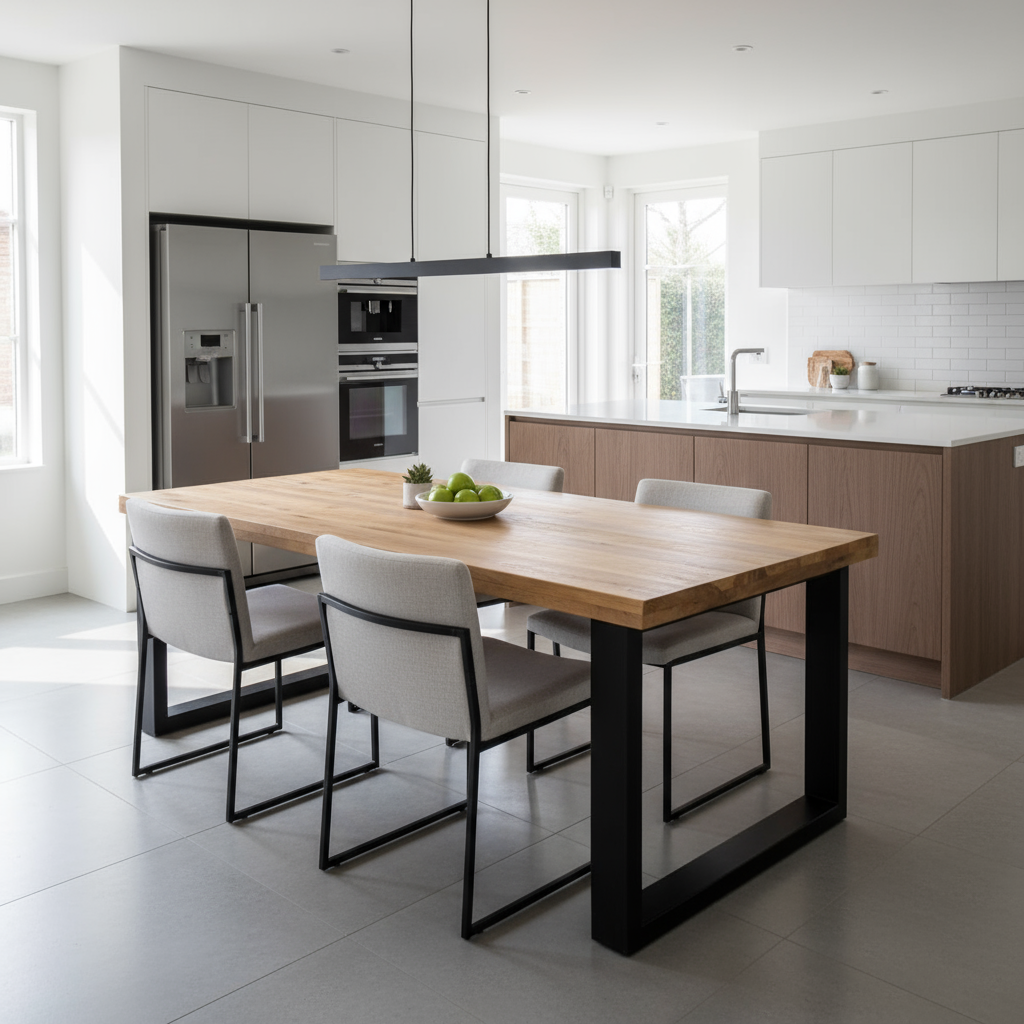 Eettafel recht met U poten