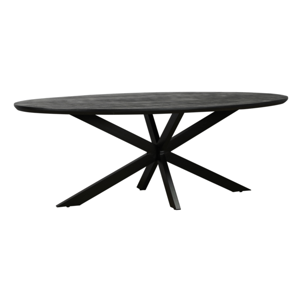 Eettafel Bert zwart ovaal verjongt