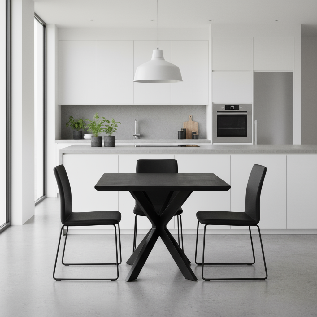 Eettafel vierkant zwart 110x110