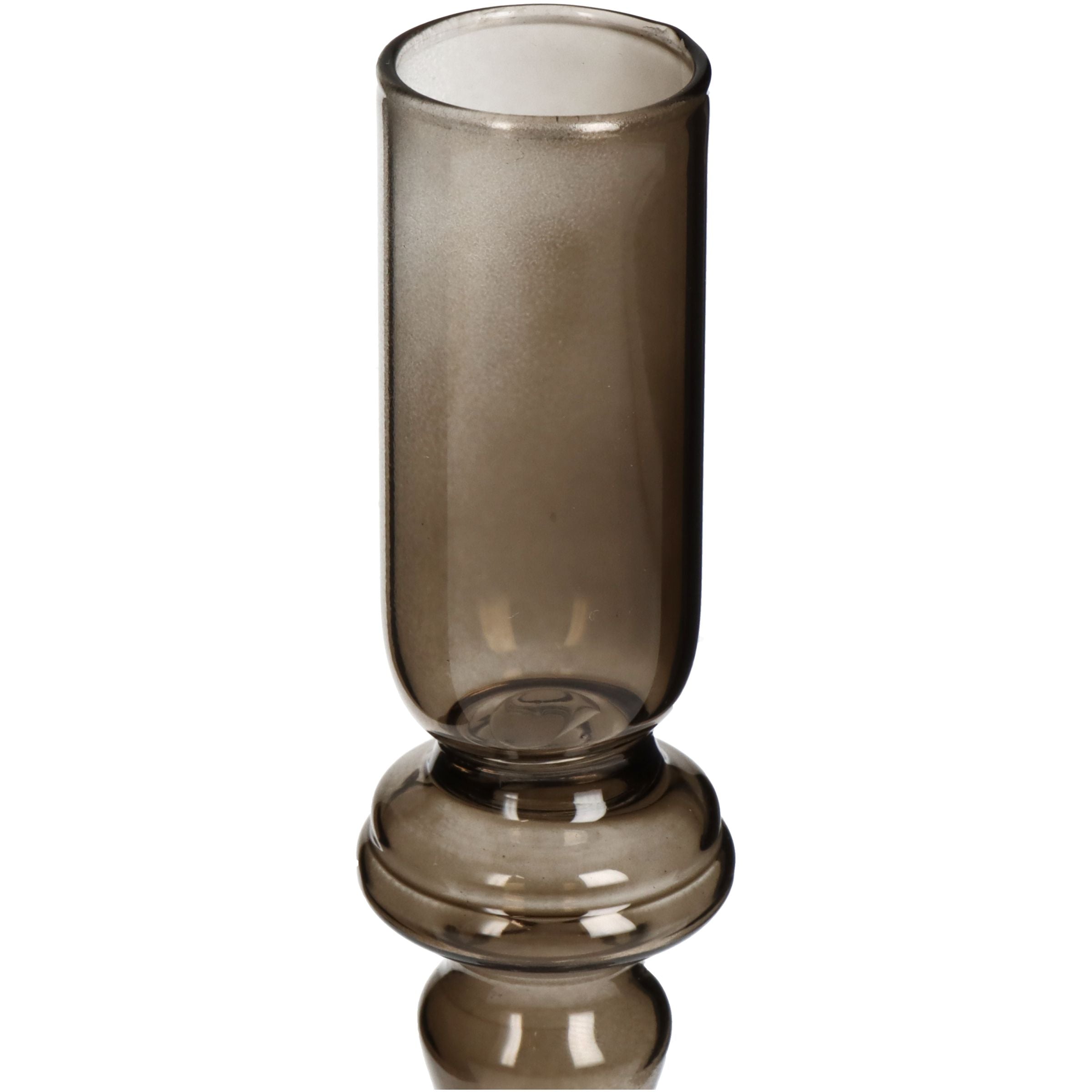 Kandelaar glas Taupe