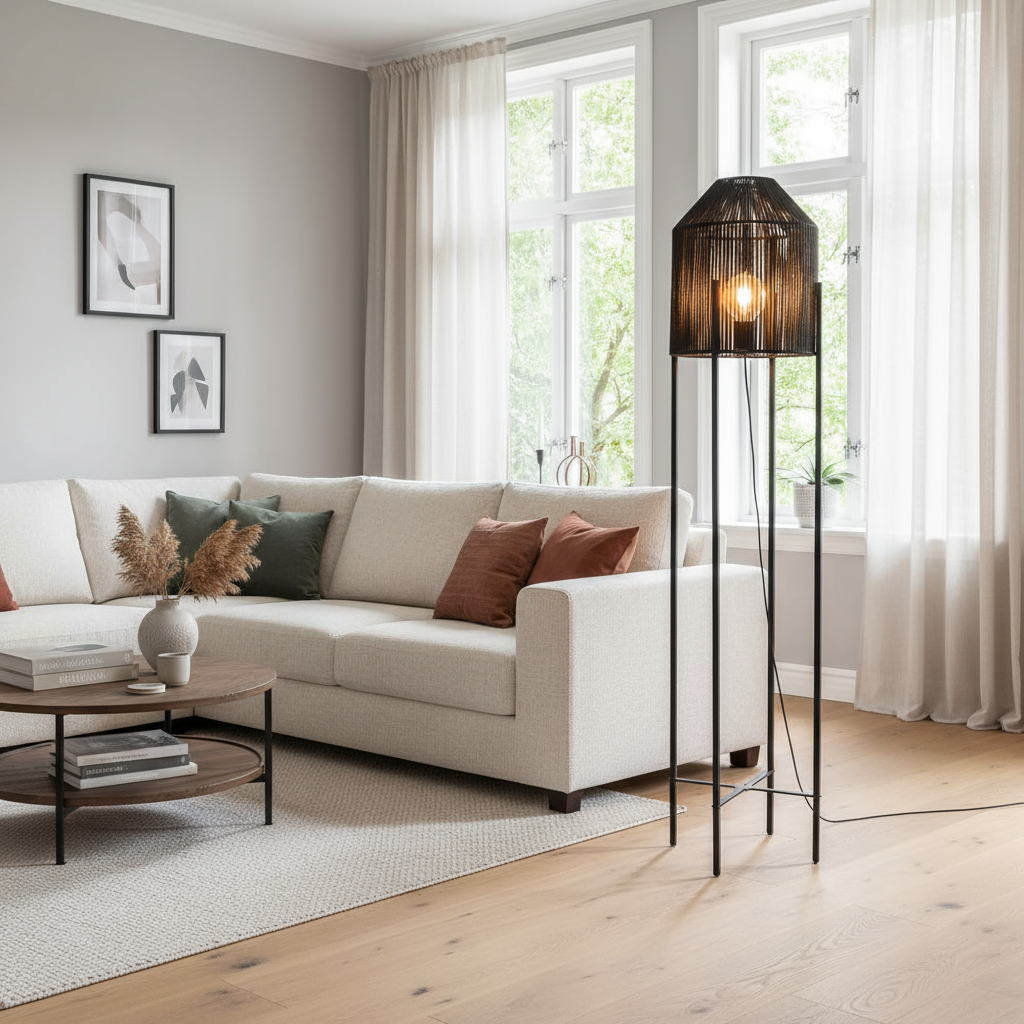 Vloerlamp Ibiza zwart