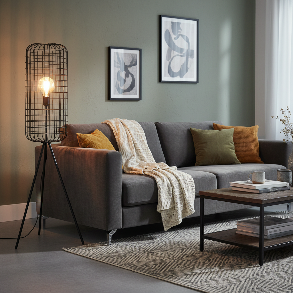 Vloerlamp Solido zwart